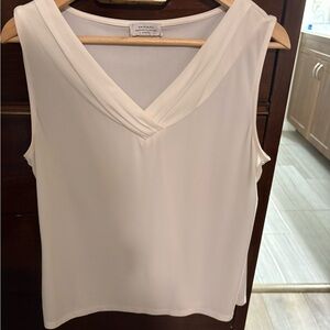 Tahari Cream Sleeveless Blouse